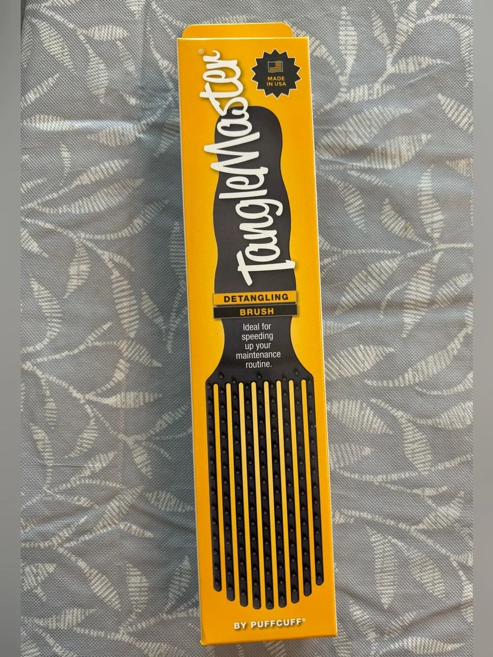 NWT TangleMaster Detangling Brush by PuffCuff Black Hair Comb Made in USA
